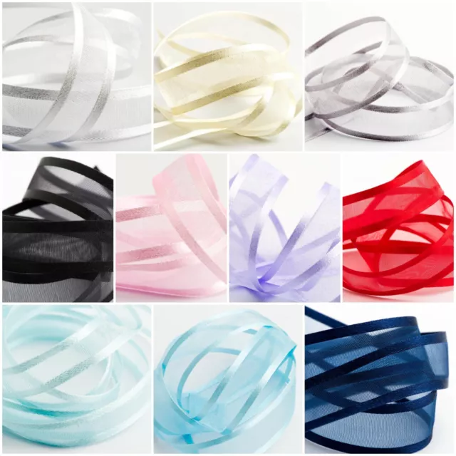 Satin Edge Ribbon io Organza Sheer Chiffon Wedding Crafts