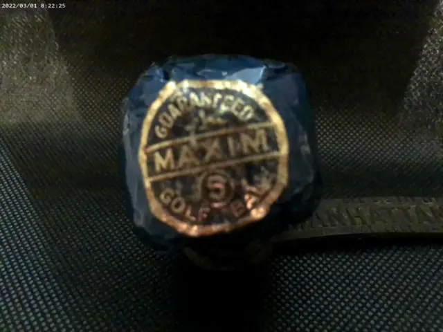antique vintage MAXIM wrapped mesh golf ball 2