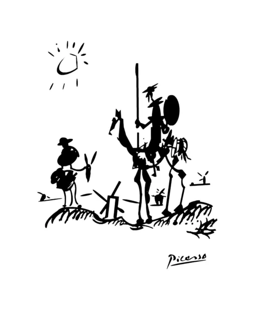 Don Quixote By Pablo Picasso. Fine Print Size A 4 On Glossy Paper. Really Nice Don Quixote By Pablo Picasso. Fine Print Size A 4 On Glossy Paper. Really Nice
