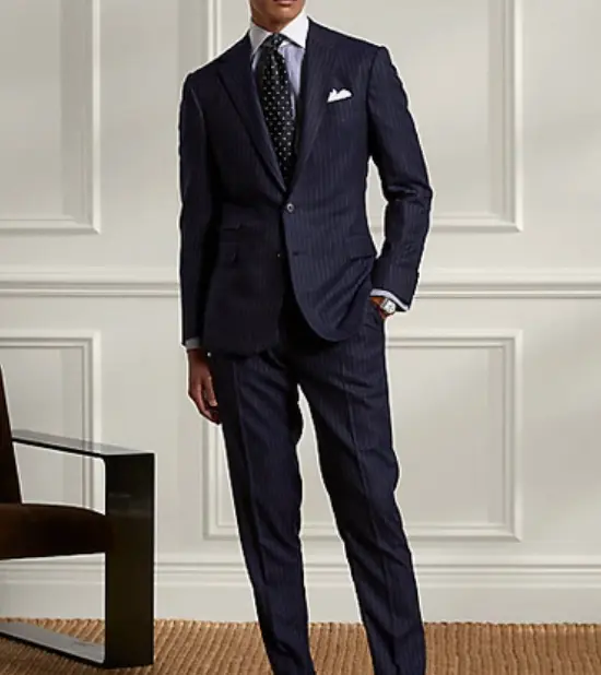 2022 JOS A BANK *SIGNATURE* Navy Blue Pin Stripe Full Suit 38R Wool