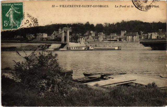 CPA AK Villeneuve St.Georges Le Pont et la Ville FRANCE (1282860)