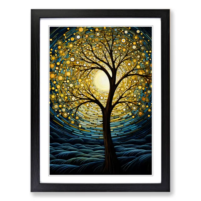 Tree Art Deco No.2 Wall Art Print Framed Canvas Picture Poster Decor Living Room