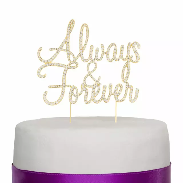 Always & Forever Cake Topper - Bridal Shower, Wedding Party Decoration Gold