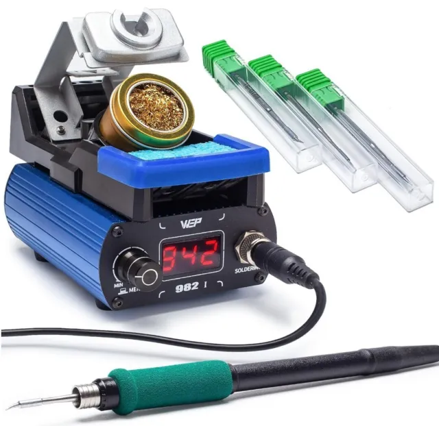 WEP 982-I Precision Soldering Iron Station with Temperature Control, Preset Chan