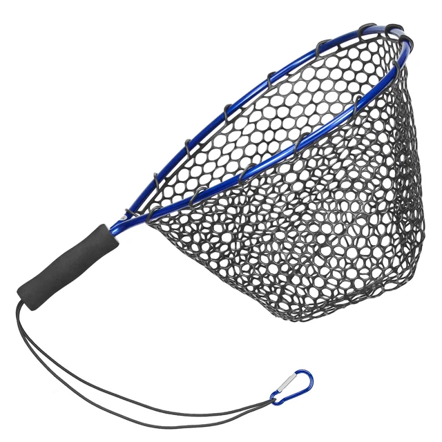 FISHING NET SOFT Silicone Fish Landing Net Pole Handle 50x30 Cm Fishing