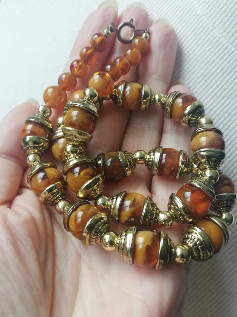 Bracelet Ancien En Bakélite Couleur Ambre - Vintage - Occasion - Style Rétro