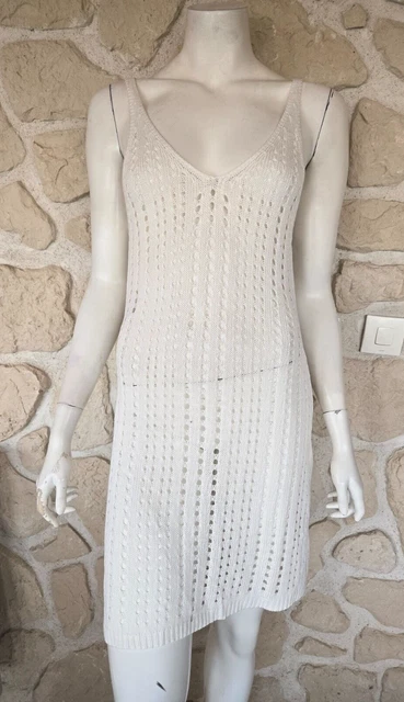 Robe De Plage Calzedonia Cobey - Taille M - Blanche - Occasion Très Bon État