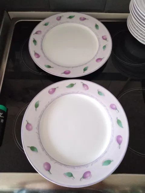 2x Marks Spencer M&S Berries and Leaves Dinner plates  27cms