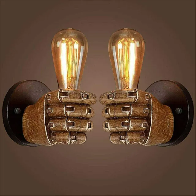 Industrial Fist Wall Sconce Plug In Wall Light Fitting Home Bar Indoor Lamp UK