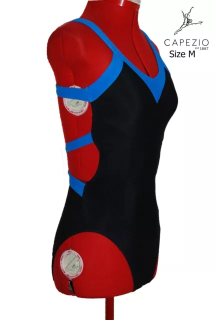 CAPEZIO - Adults Black & Blue Dance Leotard - Size M - NEW WITH TAG