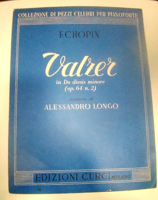 LIBRO LIBRETTO SPARTITO VALZER op 64 CHOPIN LONGO pianoforte musica