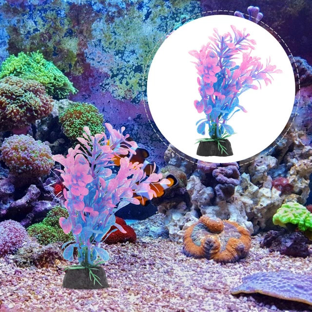 Decoración de plantas pecera adornos artificiales plantas acuáticas decoración