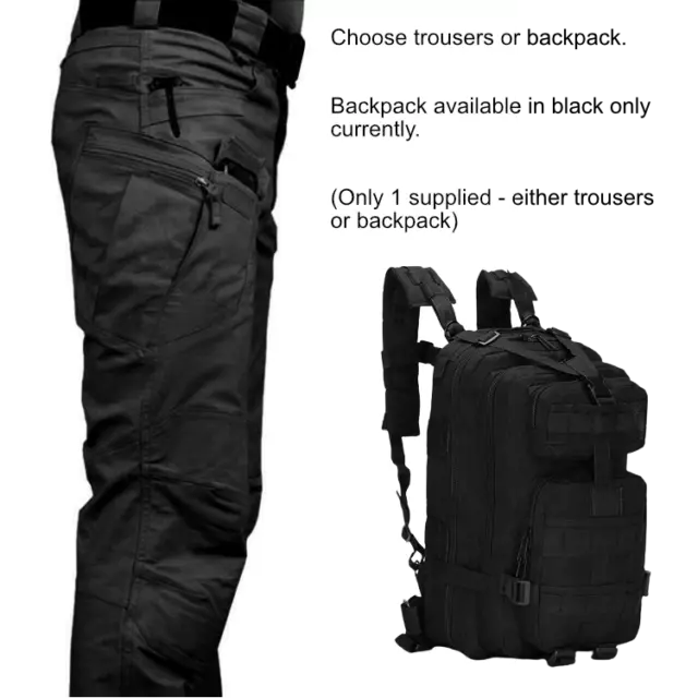 Mens Tactical Trousers Waterproof Hiking Outdoor Fishing Walking Combat