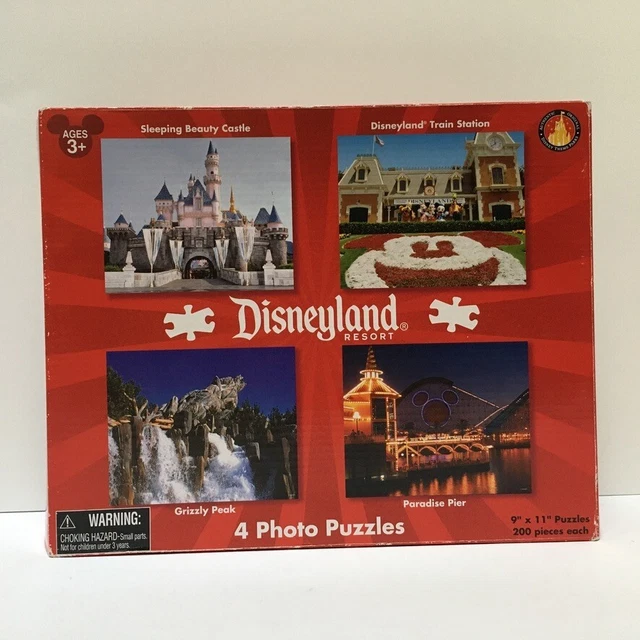 DISNEY PUZZLE DISNEYLAND Resort 4 200 Piece Jigsaw Photos Complete 14.