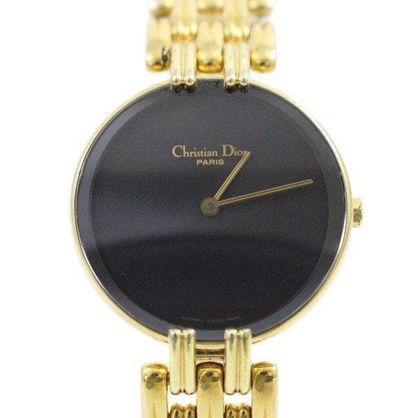 Christian Dior Bagheera D46-154-4 Quartz Black Dial Gold Plated Womens Watch