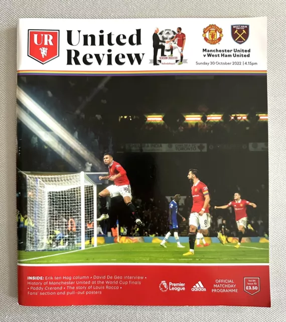 Manchester United VS West Ham United 2022 FREE P & P