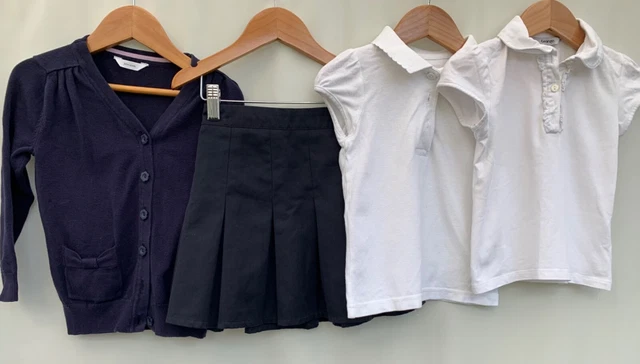 Girls bundle school uniform cardigan skirt shirts age 3-4 years george J.lewis