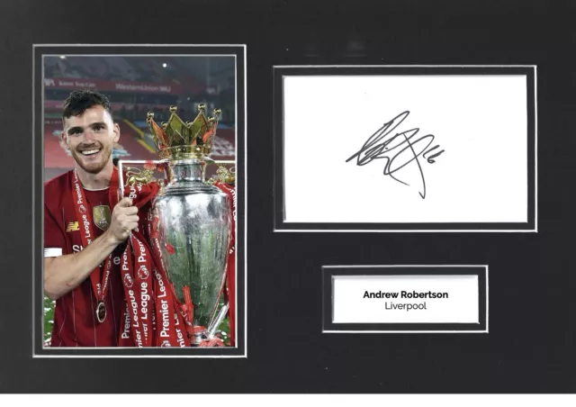 Andrew Robertson Hand Signed Autograph 12x8 Photo Card Display Liverpool COA