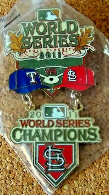 2011 St. Louis Cardinals World Series Champions dangle pin WS champs Rangers