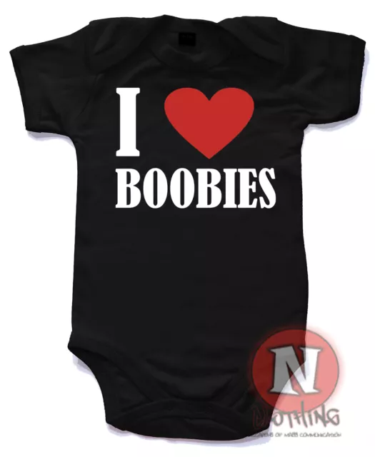 Naughtees Clothing Corazón Boobies Divertido Pelele Bebé Traje Chaleco Ducha