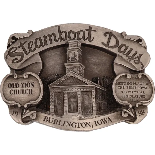 Steamboat Giorni Burlington Iowa Vecchio Zion Chiesa Festival 80s Vintage Belt