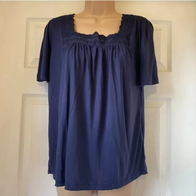 Bnwt Ladies Next Navy Lace Detail Trim  Top  Sz 8