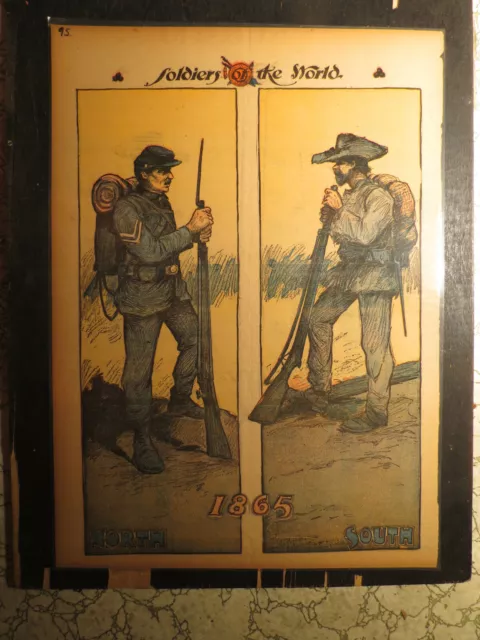 War Art Poster Page Newspaper 1902 Soldiers of the World CIVIL WAR NORTH & SOUTH