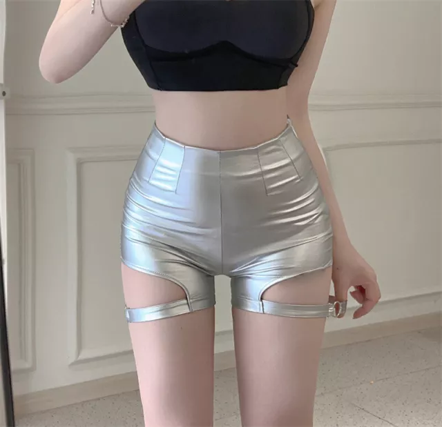 Shorts Rave Costumes High Waist Womens Bottoms Metallic Hot Pants Stylish Booty