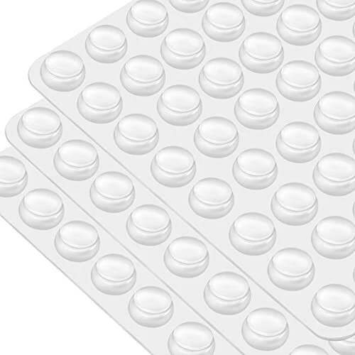 Paquete de 128 parachoques transparentes para puertas de gabinete 1/2"" de diámetro para parachoques de goma autoadhesivos...