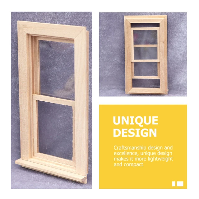 1 Set Holz Dekorative Schöne Puppe Fenster Für Decor Kinder 7