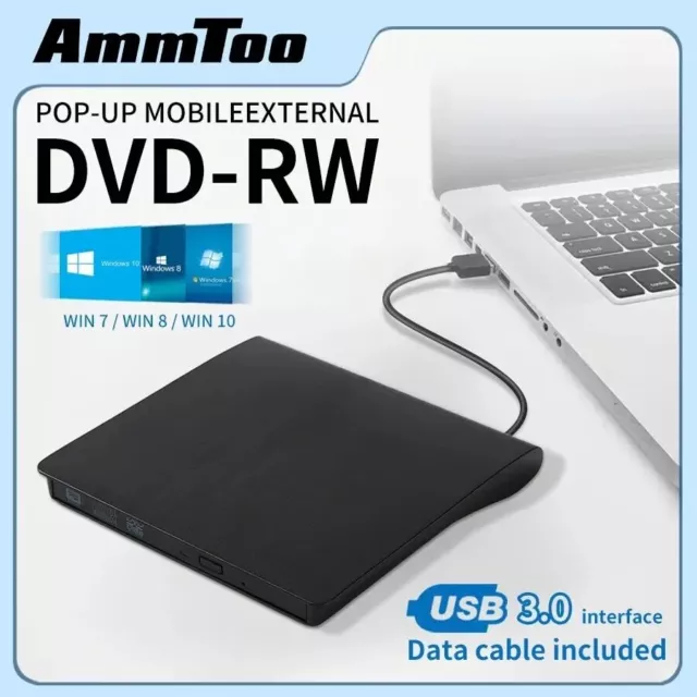 Lecteur Graveur CD DVD Externe USB 3.0 Portable externe Type graveur pour CD/DVD