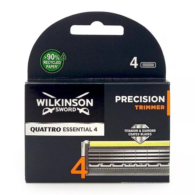 4 x Wilkinson Sword Quattro Essential 4 Precision Trimmer Blade (New Packaging)