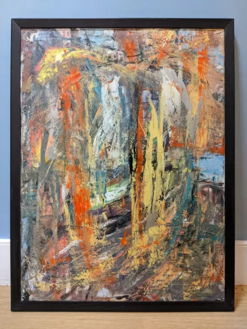 Fantastic Large Abstract Oil Painting On Canvas Graeme Orford-Dexter Framed