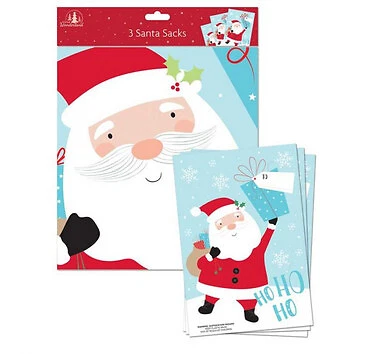 3 Pack Pvc Santa Christmas Gift Sacks by north pole
