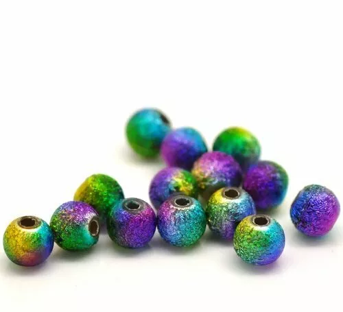 100 multicolor Stardust Runde Perlen Acryl Spacer Perlen 6 mm ø 3