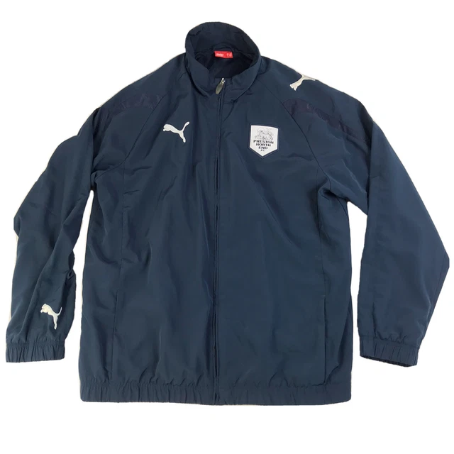 Preston North End FC Fußball Trainingsjacke mit Reißverschluss PUMA 2010-2011 Größe Large L
