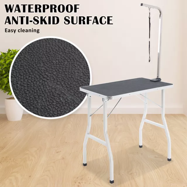 Dog Cat Pet Grooming Salon Table Height Adjustable Anti Slip Vinyl Mat 78cm BK 3