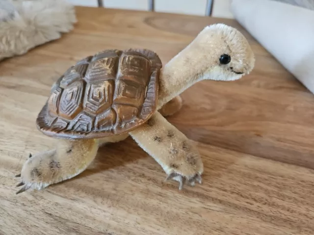 Steiff-Schildkröte Slo mit Gummipanzer , Mohair, 60er Jahre,Zustand: sehr gut