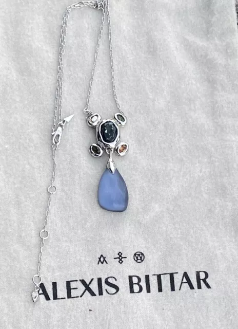 100% Authentic Alexis Bittar Blue Lucite & Byzantine Stone Necklace $245