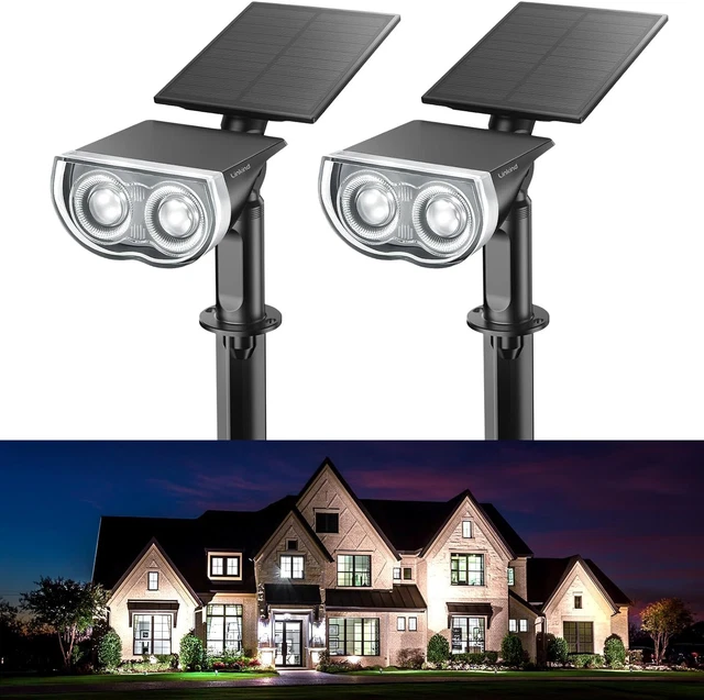 Solar Spot Lights Outdoor, Solar Lights Outdoor Waterproof IP67, Adjustable Pane