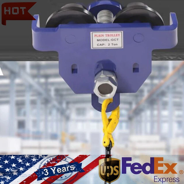 2 TON/ 4400LBS Capacity Dual Wheels Push Beam Trolley Manual Trolley ...