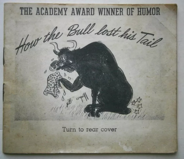 "How the Bull Lost His Tail" Vintage Risque Adult Humor Booklet illus. by O'Neil