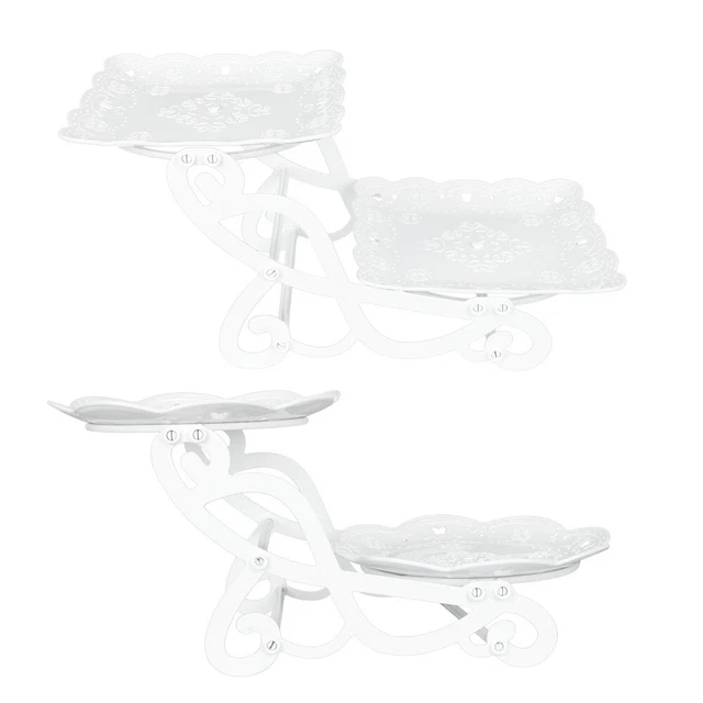 Bandeja de mesa de postre para pasteles de 3 niveles con soporte para pasteles y postres para bicicleta 2 juegos