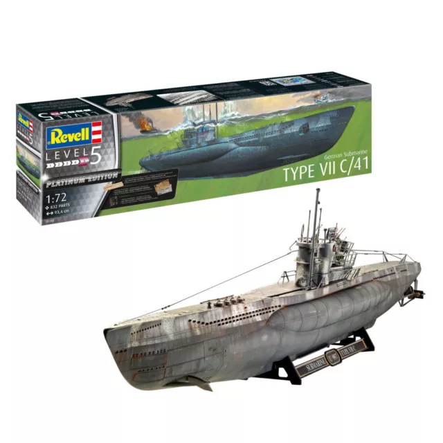 U-Boot German Submarine Type VII C/41 1:72 93cm Revell 05163 WWII Modell Uboot