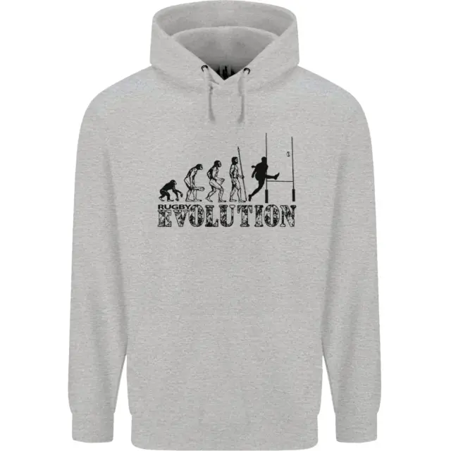 Evolution of Rugby Player Union Funny Mens 80% Cotton Hoodie