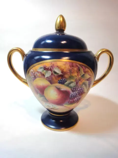 Royal Worcester hand painted/signed fruit vase ex-Royal Worcester Bryan Cox