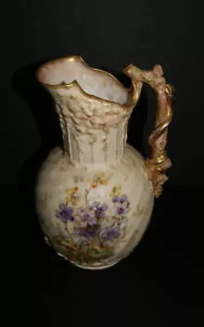 Stellmacher Austria  Vase Pitcher Habsburg Bohemia snake gold gilded 1890