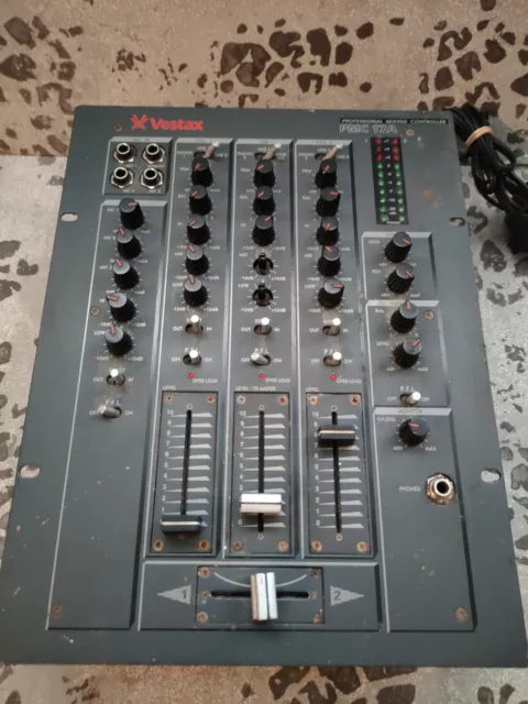 VESTAX Vintage DJ Mixer PMC-17A Analogue 3 Channel Phono Preamps Matte Grey Blue