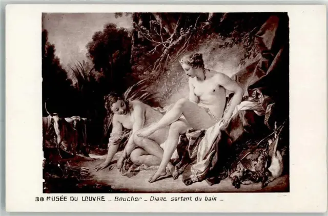 39624955 - Paris sign. Boucher Diana nach dem Bade im Louvre Kuenstler (Erotik)
