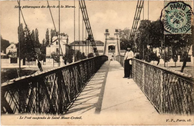 CPA AK Creteil Le Pont suspendu de Saint-Maur-Creteil FRANCE (1282350)